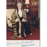 Betty Boothroyd, Speaker of the Commons. P/C portrait. Excellent.