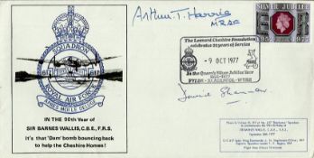 Arthur Harris & David Shannon Dambuster pilot signed Barnes Wallis 90th Birthday cover. Good