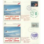 Concorde first flight London Auckland and return dated 5/6/7/8 April 1986.  Flown by Capt J W