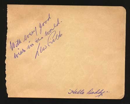 Lew Fields signed album page (January 1867 July 20, 1941, Beverly Hills, California), born as