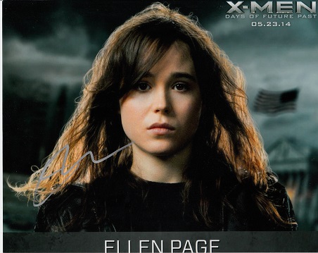 Ellen Page 10x8 colour photo of Ellen from X-men, signed by her in NYC, 2014. Good Condition