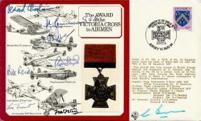 Seven WW2 WW1 Victoria Cross winners signed cover only 8 were signed by  Grp Capt L Cheshire VC, Flt