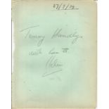 Tommy Handley signed vintage autograph album page . Good condition
