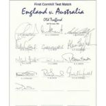 England official autograph sheet v Australia June 93 signed by 13 including Gooch and Atherton.