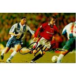 David Beckham signed very young 6 x 4 colour Man Utd Photo. Good condition