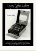 Mavis Batey.  A pair of 7 x 5  pictures. One of the ‘Enigma’ machine and another of her meeting