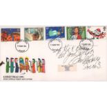 Jon Pertwee signed 1981 Christmas FDC inscribed to Mrs K Barton all good wishes Jon Pertwee Doc No