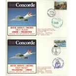 Concorde first flight London Philadelphia and return dated 3rd October 1985.  Flown by Capt R V
