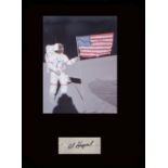 Apollo 14. Third Moonlanding. Signature of Alan Shepard on the Moon. Professionally mounted in black