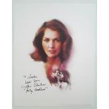 Lois Chiles autographed large 16 x 12 print. Condition