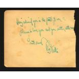 Rudy Vallée  signed album page (July 28, 1901 July 3, 1986) was an American singer, actor,