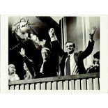 Jimmy Carter & Rosalyn Carter signed 12 x 8 b/w photo celebrating his Presidential victory. Good