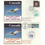 Concorde first flight London Colorado Springs and return dated 13th and 14th October 1985.  Flown by