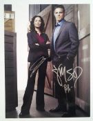 Eddie McLintock and Joanne Kelly autographed large 16 x 12 photograph. Condition