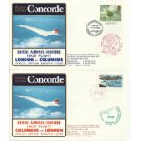 Concorde first flight London Columbus and return dated 10th September 1985.  Flown by Capt C Morris.