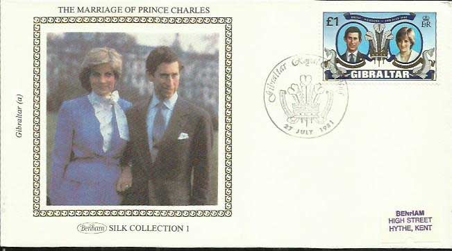 Royal Wedding, Visits, Birth 1981 Charles and Diana Benham Small Silk FDC collection housed in Suede - Image 2 of 6