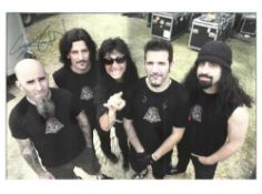 Anthrax A3 sized photo print of metal band. Autographed by two band members. Good Condition