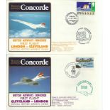 Concorde first flight London Cleveland and return dated 26th and 27th September 1985.  Flown by Capt