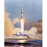 Apollo. Launch picture signed by Flight Director Eugene Kranz. Excellent.