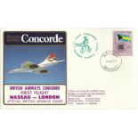 Concorde first flight Nassau London dated 10th November 1985. Flown by Capt A J Massie. Good