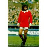 George Best signed 6 x 4 colour Man Utd Photo. Good condition