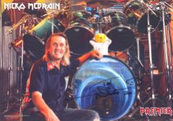 Iron Maiden drummer Nicko McBrain A3 sized photo print of, seen here in an excellent photo of him