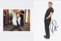 The Office. Ricky Gervais. A pair of pictures, one p/c and the other 7”x5.” Excellent.