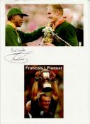 10 Famous Rugby Legends collection signed on cards, magazine photos light fixed to white page with