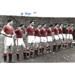BUSBY BABES 8x12 photo signed by Manchester United Busby Babe, Ken Morgans, the youngest survivor of