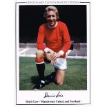 DENIS LAW Manchester United hand signed 16 x 12 photo. Good condition