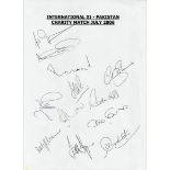 International Cricket Collection A4 sheet signed by top cricketers at the 2006 Tsunami Appeal