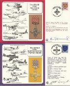 Three RAF collections DM Medals small covers 13 all signed including Falklands Wars medal winners,