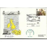 Bill Giles TV Weatherman signed 1981 single stamp Fishing FDC, numbered 60 of 157. Good condition