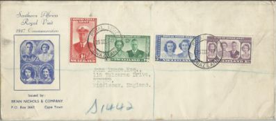 1947 Royal Visit to South Africa. Five First Day covers produced by Brian Nichols & Co. These sell