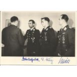 Mjr Wolfgang Spate KC OL & Obst Herbert Ihlefeld KC OL S double signed 6 x 4 b/w portrait photo.