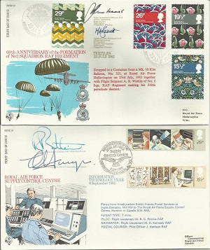 100 VIP signed RAF First Day cover collection. Two superb Blue cover albums with slip cases - Image 2 of 5
