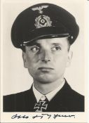 Otto Kretschmer U99 Commander signed stunning 6 x 4 b/w portrait photo. Good condition