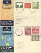 BOAC 1950s flown covers.  11 covers 1957 BOAC Brittania 1st flight London – Sydney, 1952 BOAC