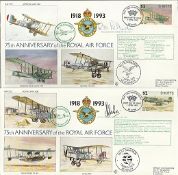 75th Ann RAF VIP signed collection. A complete set of 30 covers comm. 75th ann. RAF signed by VIPs