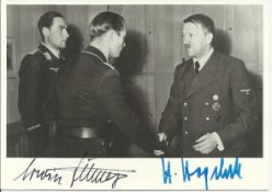 Gen Mjr Dietrich Peltz KC OL S & Obst Hermann Hogeback KC OL S double signed 6 x 4 b/w portrait