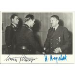 Gen Mjr Dietrich Peltz KC OL S & Obst Hermann Hogeback KC OL S double signed 6 x 4 b/w portrait