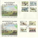 75th ann RAF First Day cover collection of 20 Commonwealth FDCs each with full stamp sets nice