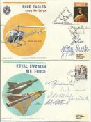 1970s rare Air Display covers.  Complete set of 10 cover signed by up to nine team members.
