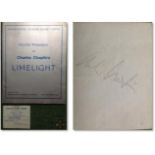 World Premiere Film Programme for Charles Chaplin’s Limelight, along with ticket signed by Charlie