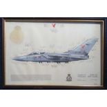 Tornado F 3 print Framed 44cm x 30cm Tornado F3 ZE809 EZ 23 Squadron RAF Leeming signed by twenty