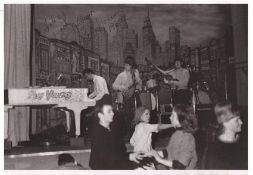 Roy Young playing on piano with the Beatles at the Star Club in Hamburg 1962 signed A3 black and