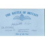 Flt Lt H A Aitken 54 Sqn Spitfires. Battle of Britain pilot. Good condition