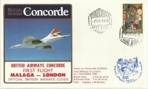Concorde Malaga-London First Flight dated 7th December 1984. Good condition