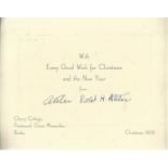 Clement & Violet Attlee signed Christmas card for 1958 with picture inside of Queen Victoria Opening