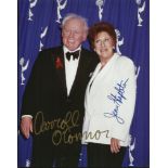 Jean Stapleton & Carroll O'Connor signed 10 x 8 colour photo of the pair standing together. Good